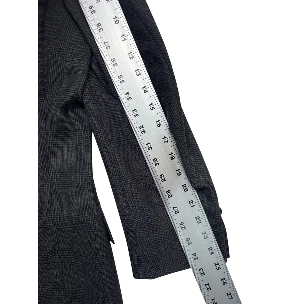 vtg 90s Joseph Abboud 40R 32x32 Gray Glen Plaid 2pc Pant Suit Wool USA Pleated